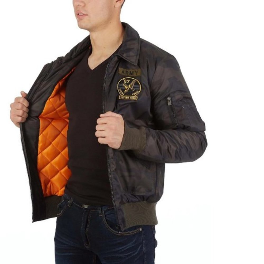 XRAY Pocket Jacket With Fur Olive Camo